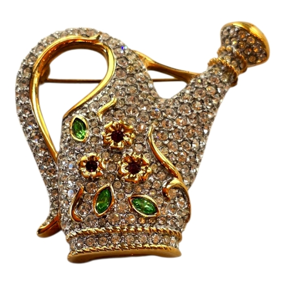 Swarovski Limited Edition 1999 Crystal Garden Watering Can Brooch - Picture 1 of 4